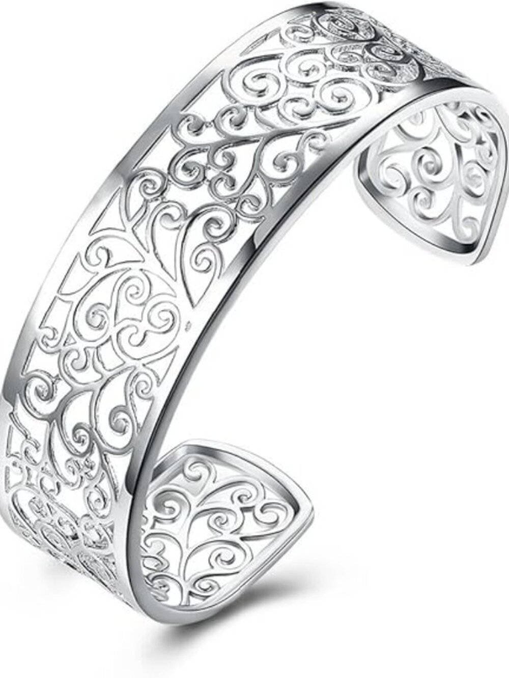NEW Silver Bangle Bracelet Fashion Simple Minimalist Open Bangle Cuff Trendy